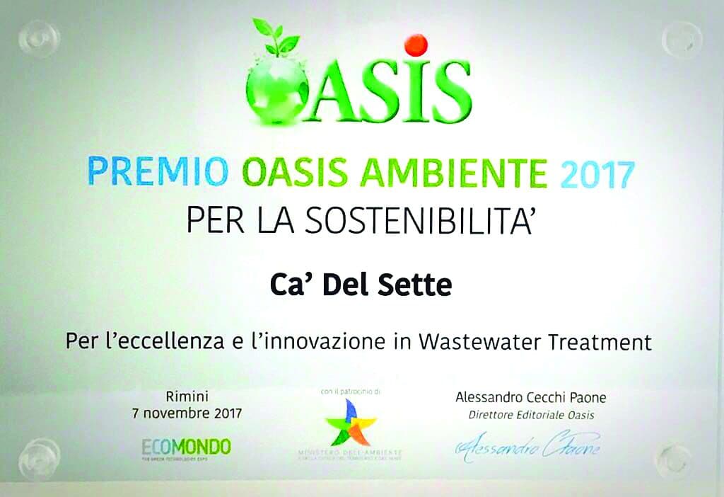 Oasis Ambiente Sustainability Award 2017, Ca' del Sette